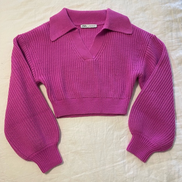 Zara Sweaters - Zara cropped sweater, pink, size S, worn once